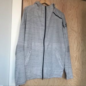 Gray Adidas Zip Up Hoodie